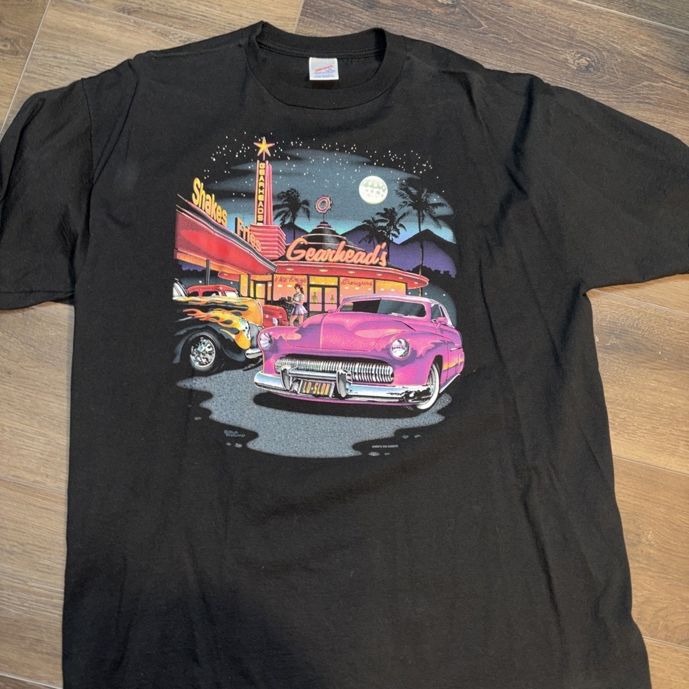 Vintage Jerzees Gearheads Diner T-shirt USA XL Lo-slow